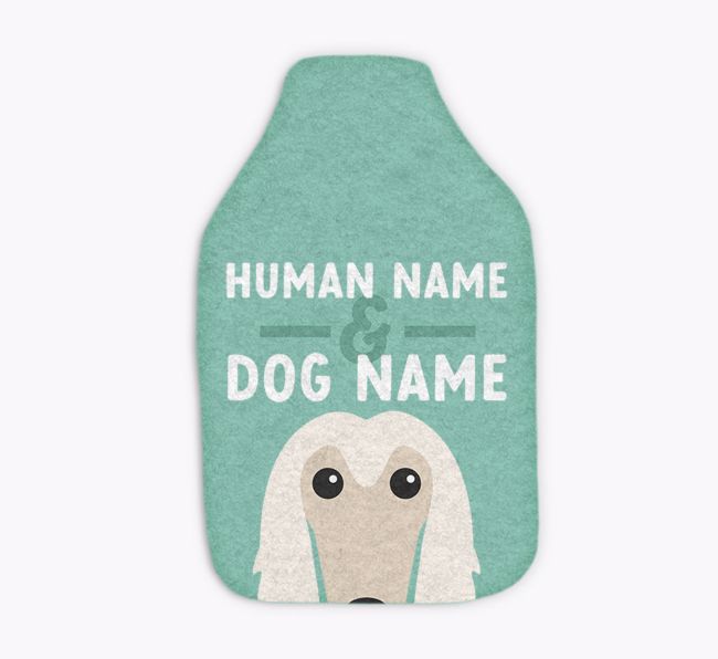 Human and Dog Names: Personalized {breedFullName} Hot Water Bottle